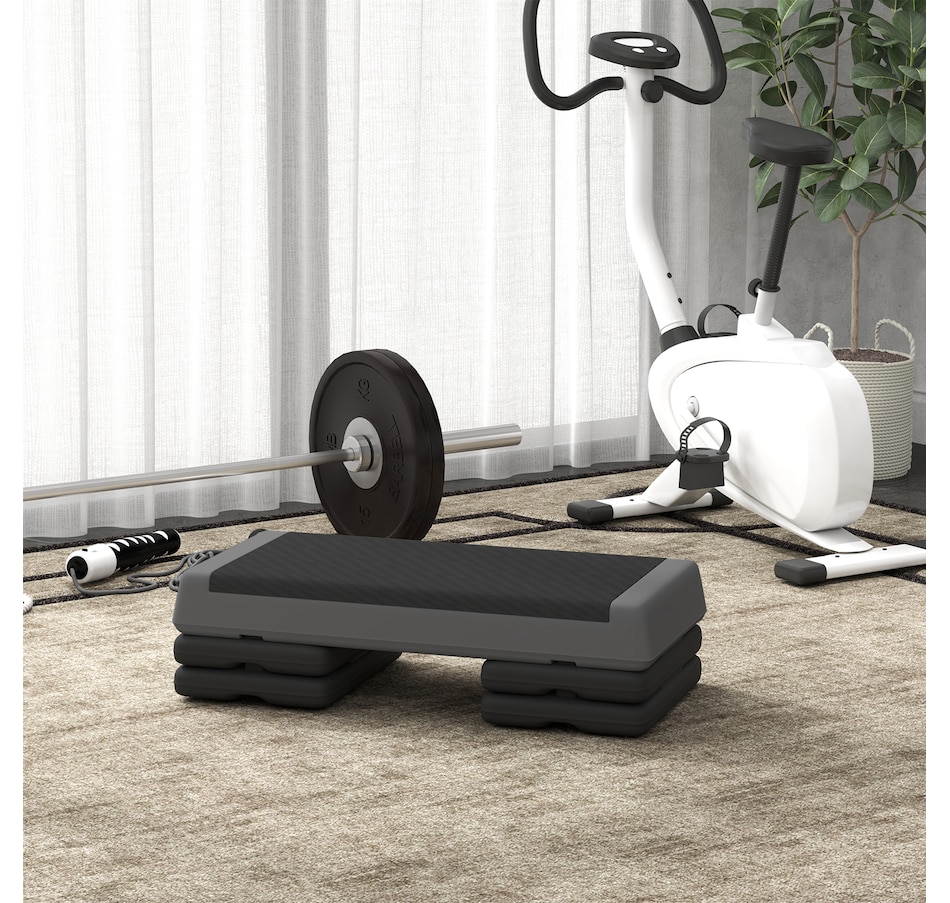 Image 929317_ALTMORE6.jpg, Product 929-317 / Price $69.99, Soozier Adjustable Aerobic Stepper, 3-Level with Risers 4", 6", 8", Grey from Soozier on TSC.ca's Health & Fitness department