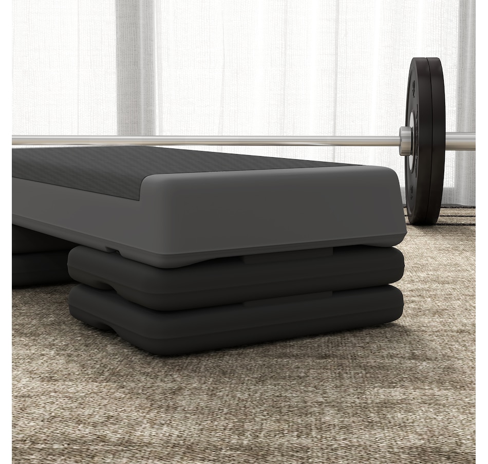 Image 929317_ALTMORE7.jpg, Product 929-317 / Price $69.99, Soozier Adjustable Aerobic Stepper, 3-Level with Risers 4", 6", 8", Grey from Soozier on TSC.ca's Health & Fitness department