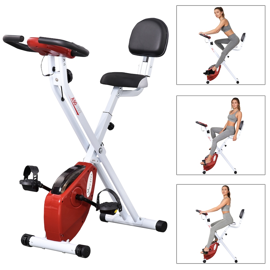 Image 929321.jpg, Product 929-321 / Price $159.99, Soozier Foldable Exercise Bike with 8 Levels of Magnetic Resistance, Red from Soozier on TSC.ca's Health & Fitness department
