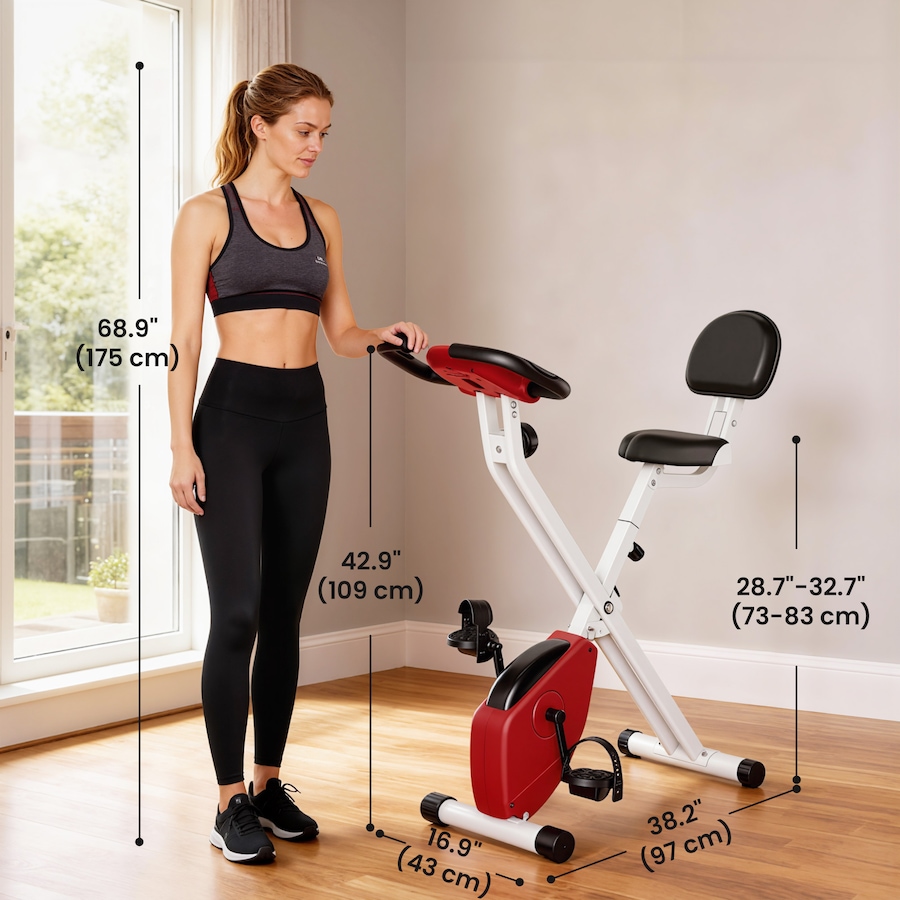 Image 929321_ALTMORE11.jpg, Product 929-321 / Price $159.99, Soozier Foldable Exercise Bike with 8 Levels of Magnetic Resistance, Red from Soozier on TSC.ca's Health & Fitness department