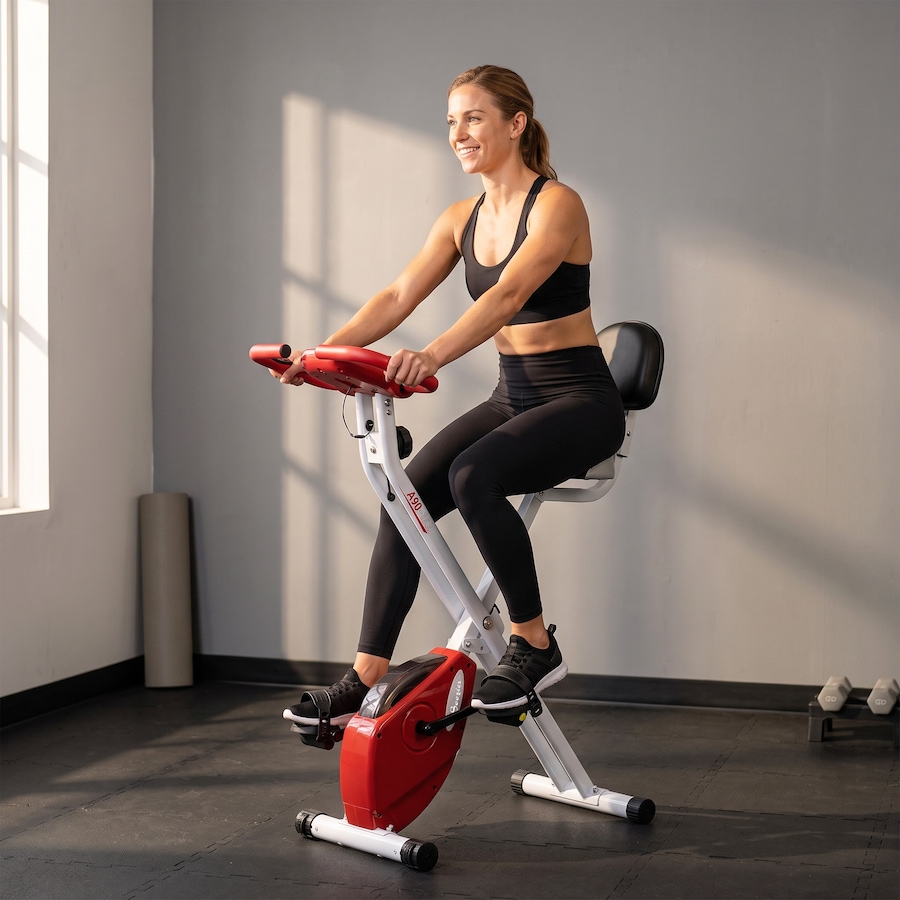 Image 929321_ALTMORE13.jpg, Product 929-321 / Price $169.99, Soozier Foldable Exercise Bike with 8 Levels of Magnetic Resistance, Red from Soozier on TSC.ca's Health & Fitness department