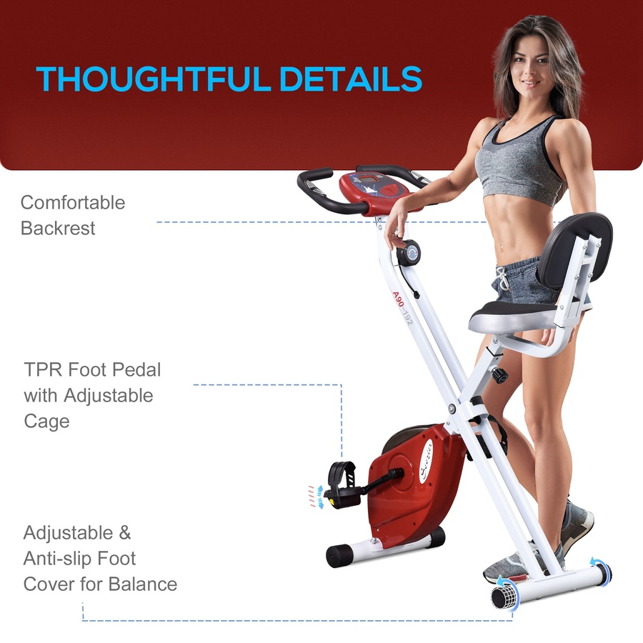 Image 929321_ALTMORE6.jpg, Product 929-321 / Price $159.99, Soozier Foldable Exercise Bike with 8 Levels of Magnetic Resistance, Red from Soozier on TSC.ca's Health & Fitness department