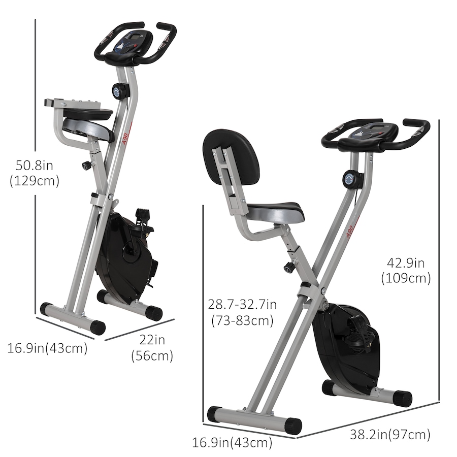 Image 929323_ALTMORE2.jpg, Product 929-323 / Price $169.99, Soozier Foldable Exercise Bike with 8 Levels of Magnetic Resistance, Black from Soozier on TSC.ca's Health & Fitness department