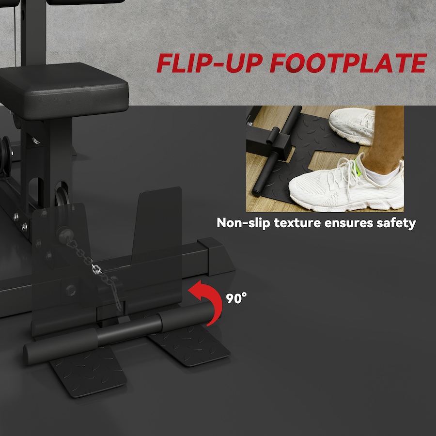 Image 929324_ALTMORE6.jpg, Product 929-324 / Price $209.99, Soozier Lat Pull Down Machine Cable Station with Flip-Up Footplate, Black from Soozier on TSC.ca's Health & Fitness department