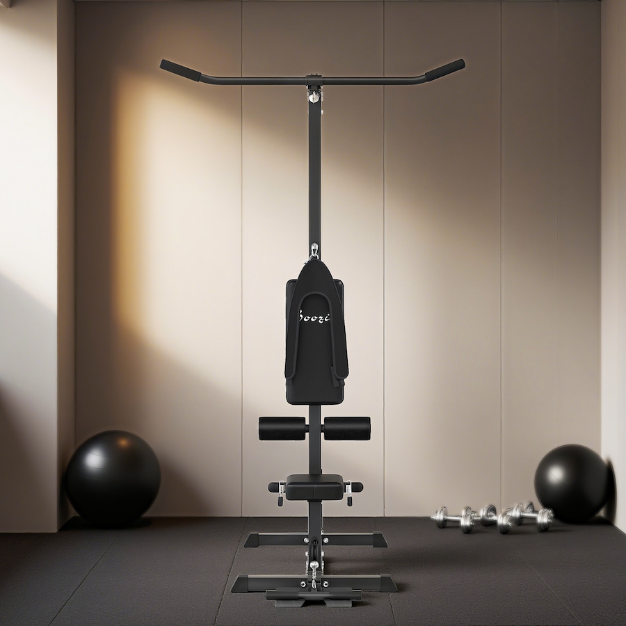 Image 929324_ALTMORE8.jpg, Product 929-324 / Price $209.99, Soozier Lat Pull Down Machine Cable Station with Flip-Up Footplate, Black from Soozier on TSC.ca's Health & Fitness department