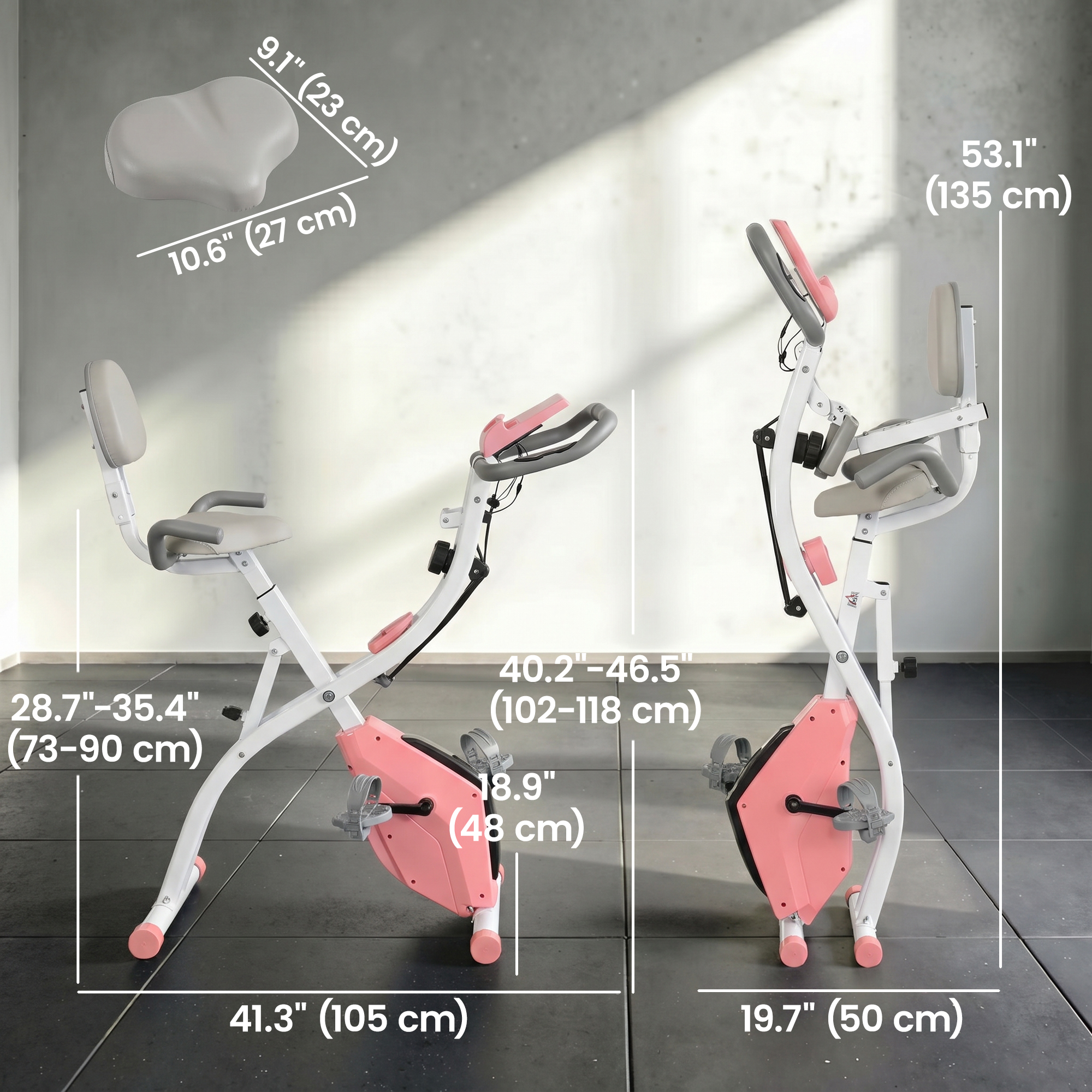 Soozier 3 in 1 Folding Exercise Bike w/ 8-Level Magnetic