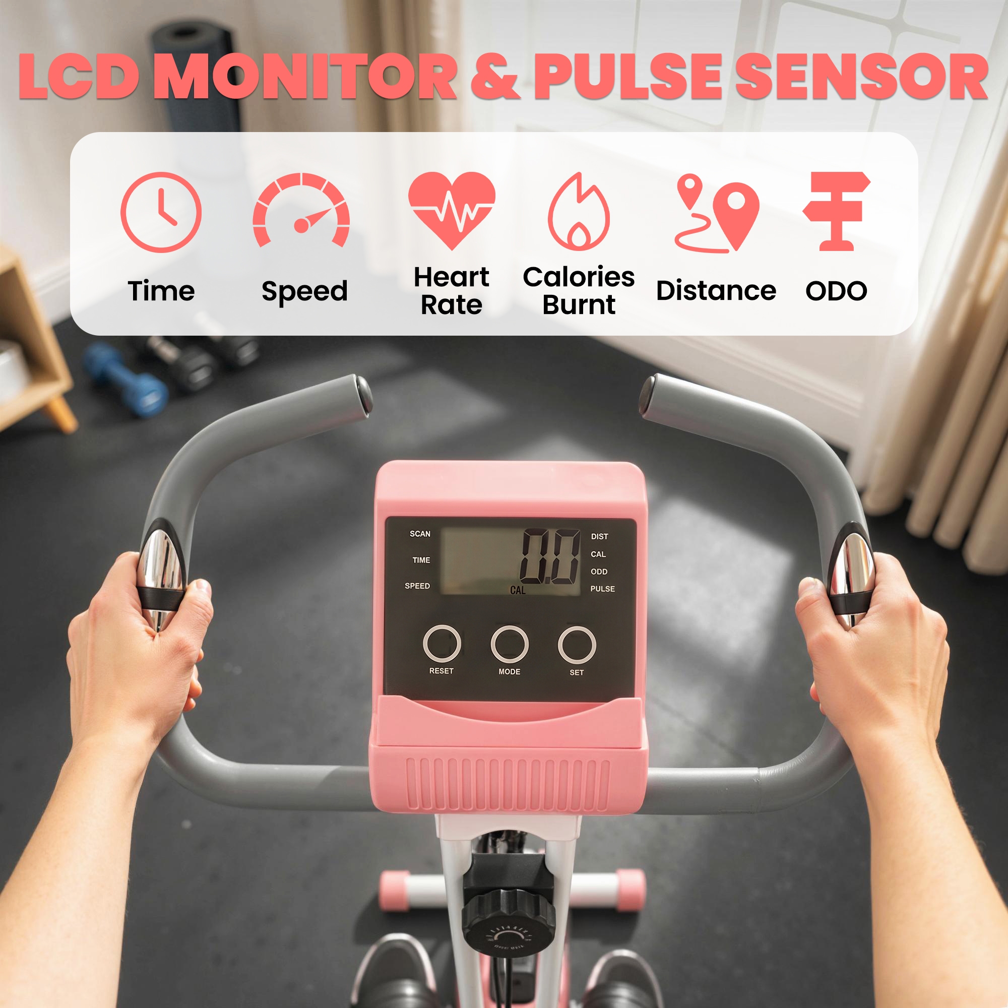 Soozier 3 in 1 Folding Exercise Bike w/ 8-Level Magnetic
