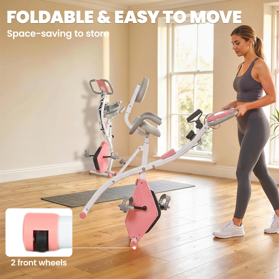 Image 929325_ALTMORE15.jpg, Product 929-325 / Price $189.99, Soozier 3 in 1 Folding Exercise Bike w/ 8-Level Magnetic Resistance, Pink from Soozier on TSC.ca's Health & Fitness department
