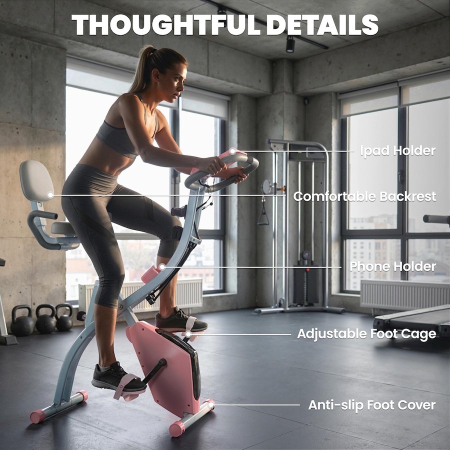 Image 929325_ALTMORE19.jpg, Product 929-325 / Price $189.99, Soozier 3 in 1 Folding Exercise Bike w/ 8-Level Magnetic Resistance, Pink from Soozier on TSC.ca's Health & Fitness department