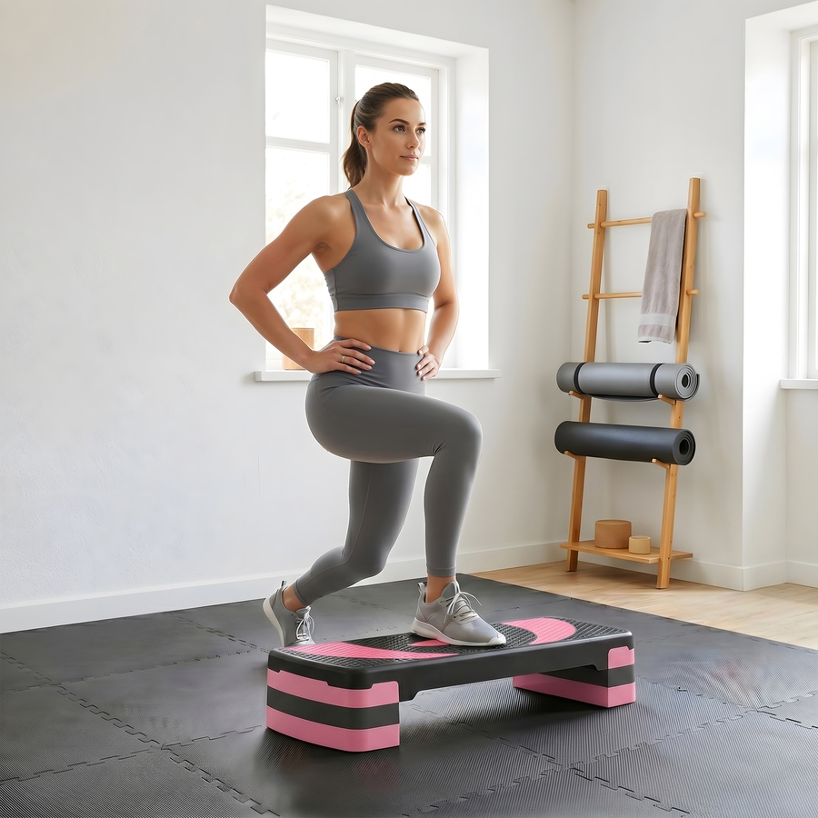 Image 929327_ALTMORE12.jpg, Product 929-327 / Price $49.99, Soozier Adjustable Aerobic Stepper, Exercise Step Platform, 4"-6"-8", Pink from Soozier on TSC.ca's Health & Fitness department