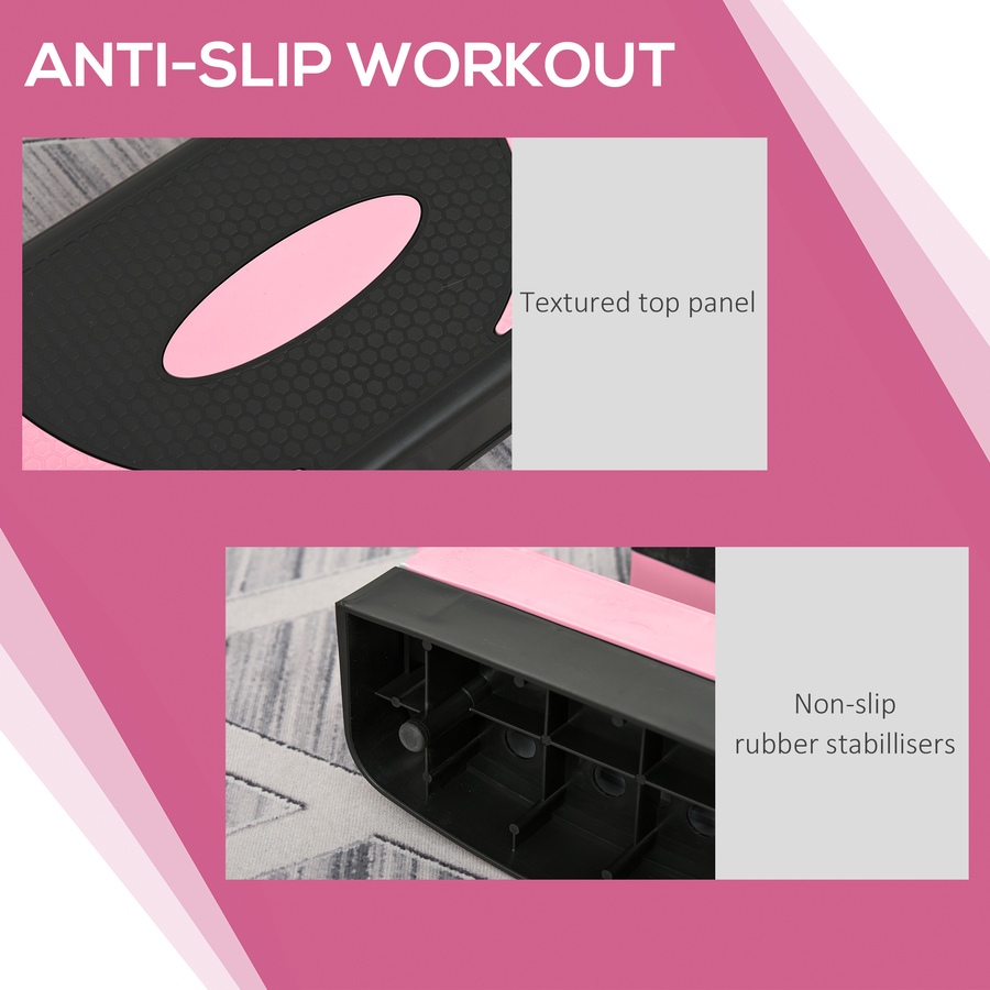 Image 929327_ALTMORE5.jpg, Product 929-327 / Price $49.99, Soozier Adjustable Aerobic Stepper, Exercise Step Platform, 4"-6"-8", Pink from Soozier on TSC.ca's Health & Fitness department