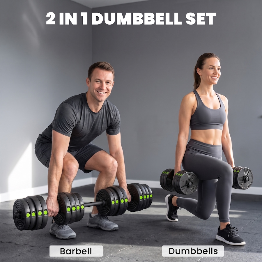 Image 929329_ALTMORE11.jpg, Product 929-329 / Price $124.99, Soozier Adjustable Barbell & Dumbbells Set with Non-slip Handles, 66LBS from Soozier on TSC.ca's Health & Fitness department