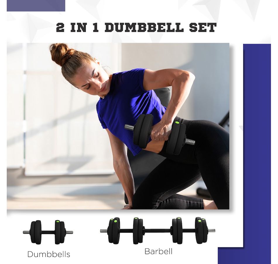 Image 929341_ALTMORE3.jpg, Product 929-341 / Price $59.99, Soozier Adjustable Barbell & Dumbbells Set with Non-slip Handles, 33LBS from Soozier on TSC.ca's Health & Fitness department