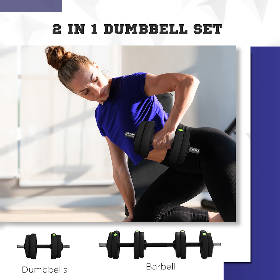 Image 929341_ALTMORE3.jpg, Product 929-341 / Price $59.99, Soozier Adjustable Barbell & Dumbbells Set with Non-slip Handles, 33LBS from Soozier on TSC.ca's Health & Fitness department