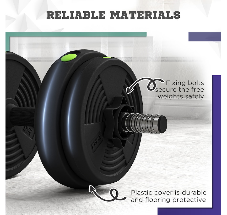 Image 929341_ALTMORE6.jpg, Product 929-341 / Price $59.99, Soozier Adjustable Barbell & Dumbbells Set with Non-slip Handles, 33LBS from Soozier on TSC.ca's Health & Fitness department