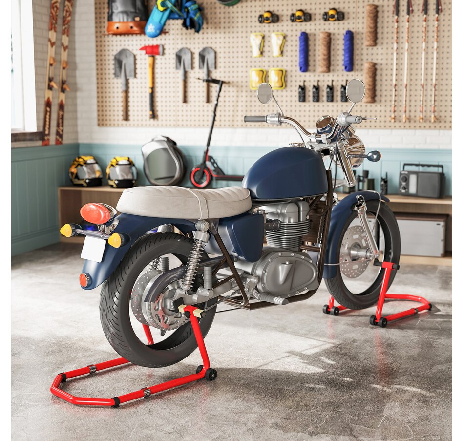 Image 929344_ALTMORE1.jpg, Product 929-344 / Price $74.99, HOMCOM Motorcycle Stand Lift, 850 lbs Front & Rear Wheel Paddock Lift Stand from HOMCOM on TSC.ca's Home & Garden department