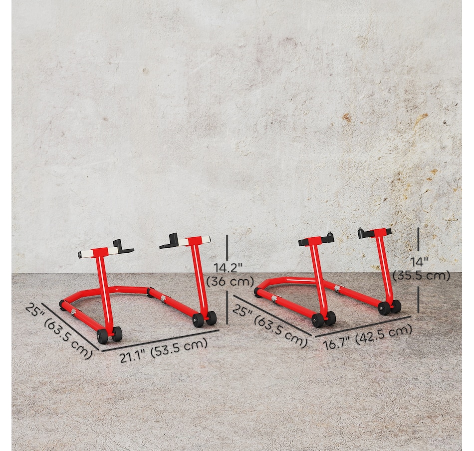 Image 929344_ALTMORE2.jpg, Product 929-344 / Price $74.99, HOMCOM Motorcycle Stand Lift, 850 lbs Front & Rear Wheel Paddock Lift Stand from HOMCOM on TSC.ca's Home & Garden department