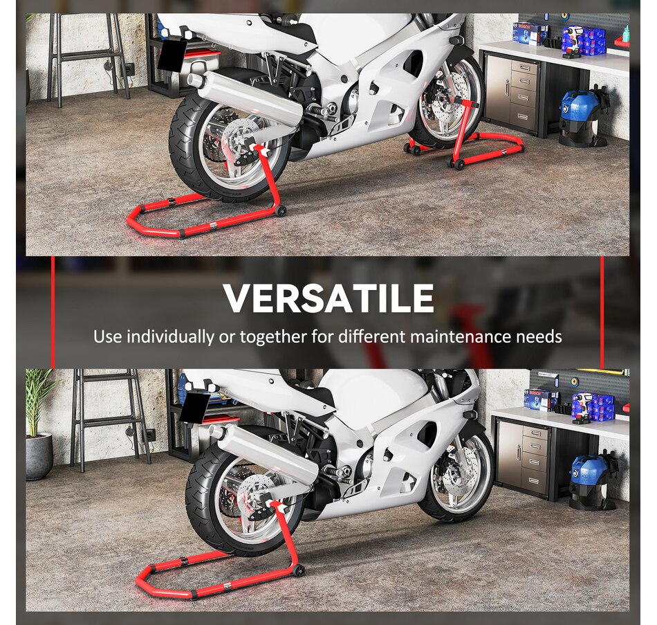Image 929344_ALTMORE5.jpg, Product 929-344 / Price $74.99, HOMCOM Motorcycle Stand Lift, 850 lbs Front & Rear Wheel Paddock Lift Stand from HOMCOM on TSC.ca's Home & Garden department