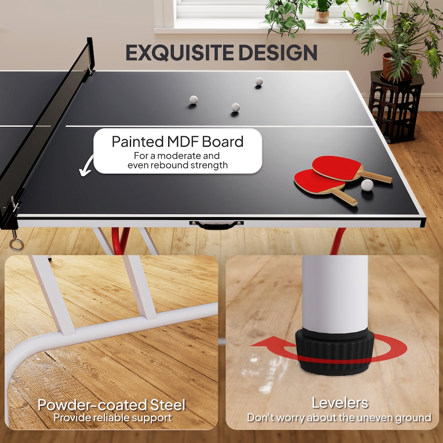 Image 929360_ALTMORE10.jpg, Product 929-360 / Price $389.99, Soozier 9' x 5' Full Size Ping Pong Table, Table Tennis Table, Dark Grey from Soozier on TSC.ca's Health & Fitness department