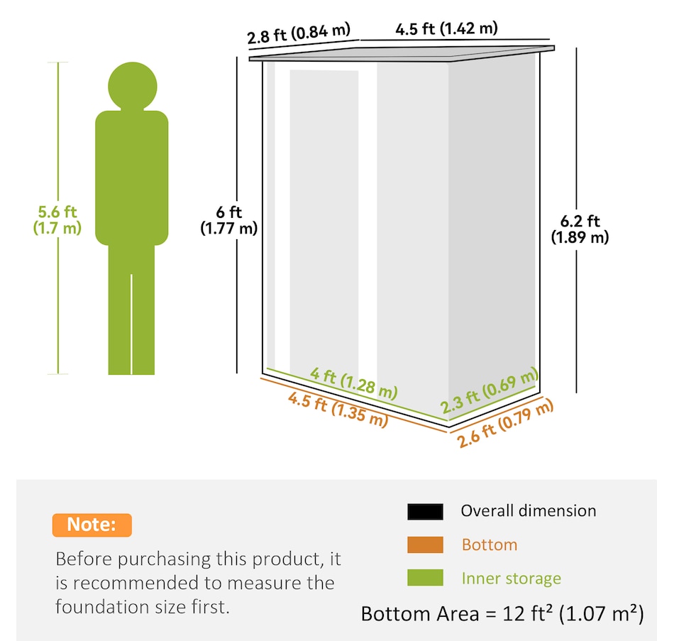 Image 929362_ALTMORE2.jpg, Product 929-362 / Price $311.99, Outsunny Garden Shed, Metal Tool Shed w/ Sloped Roof, Light Green from Outsunny on TSC.ca's Home & Garden department