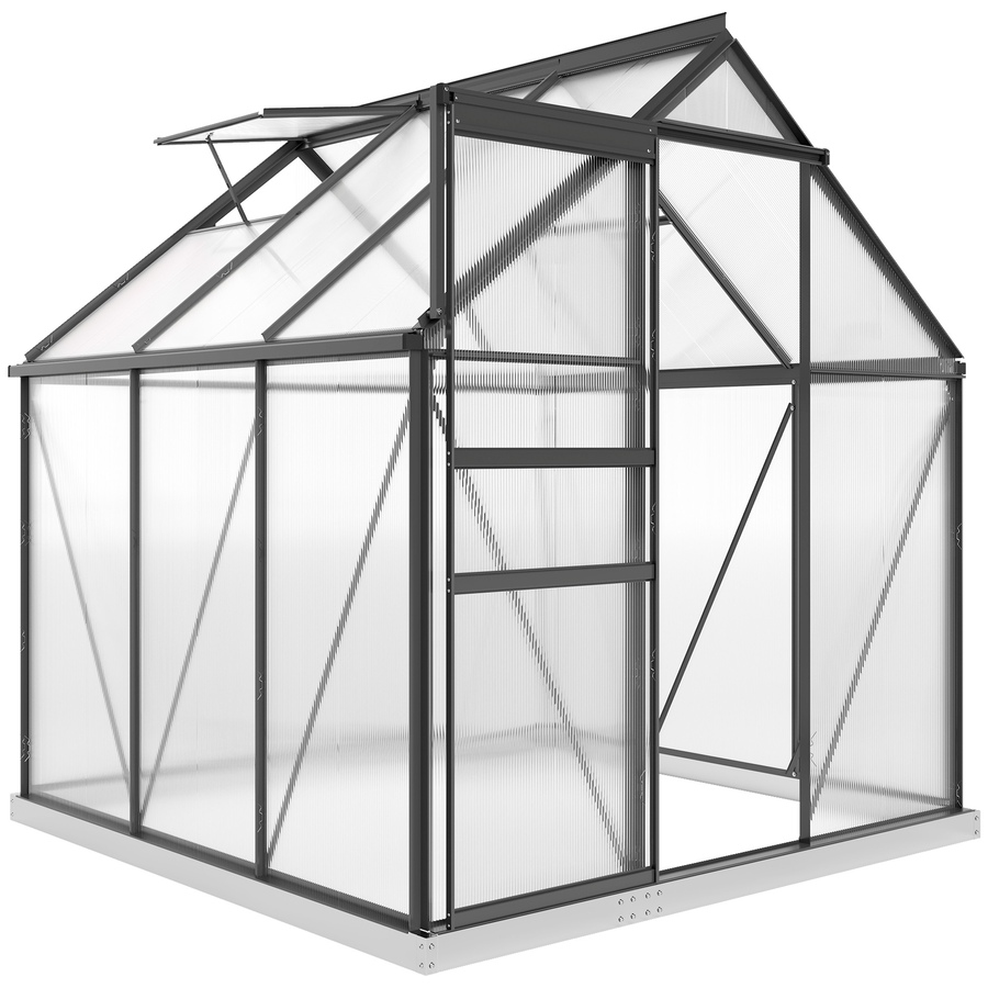 Image 929365.jpg, Product 929-365 / Price $379.99, Outsunny 6' x 6' x 6.5' Polycarbonate Greenhouse Walk-in Green House, Grey from Outsunny on TSC.ca's Home & Garden department