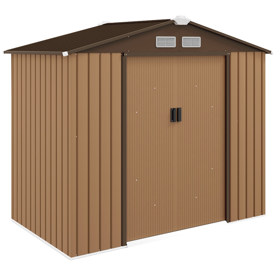 Image 929366.jpg, Product 929-366 / Price $319.99, 7' x 4' Garden Storage Shed w/ Foundation Kit and Double Doors Yellow from Outsunny on TSC.ca's Home & Garden department