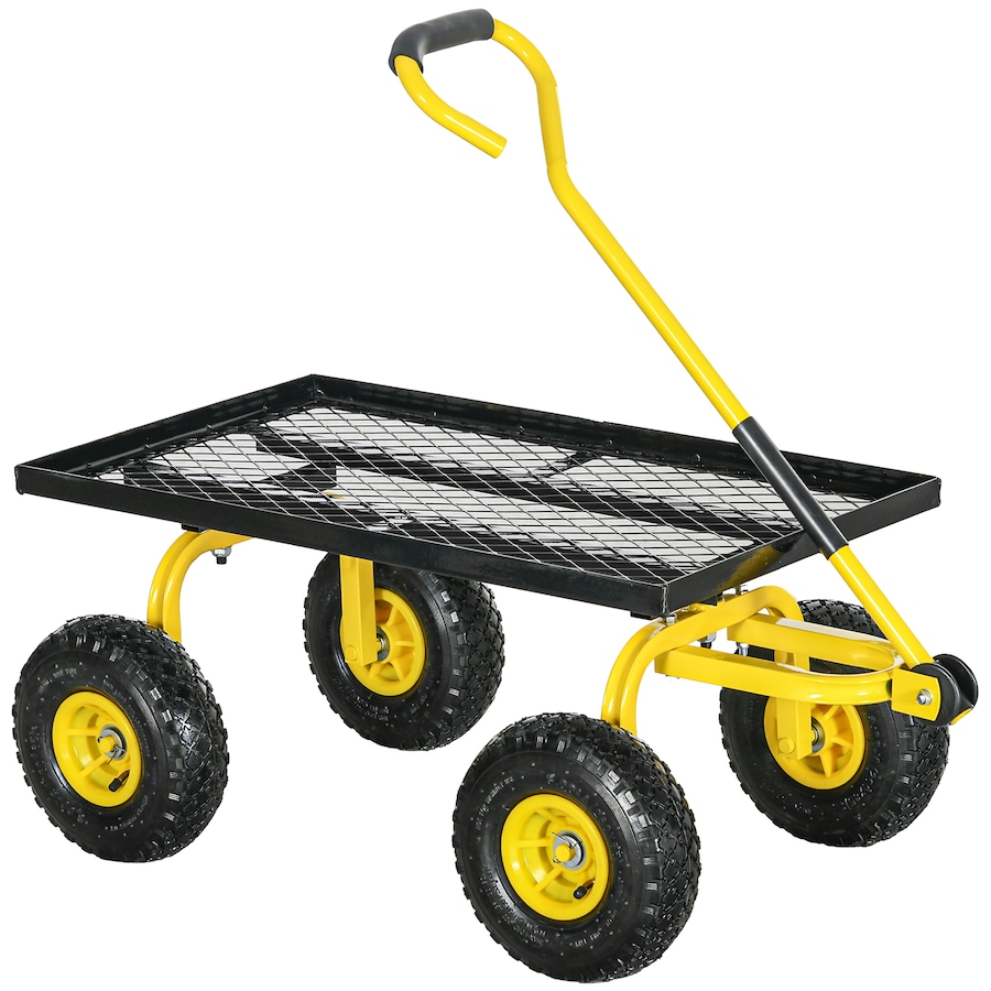 Image 929367.jpg, Product 929-367 / Price $104.99, Outsunny Heavy Duty Garden Wagon Cart, 330 lbs Capacity, Yellow from Outsunny on TSC.ca's Home & Garden department