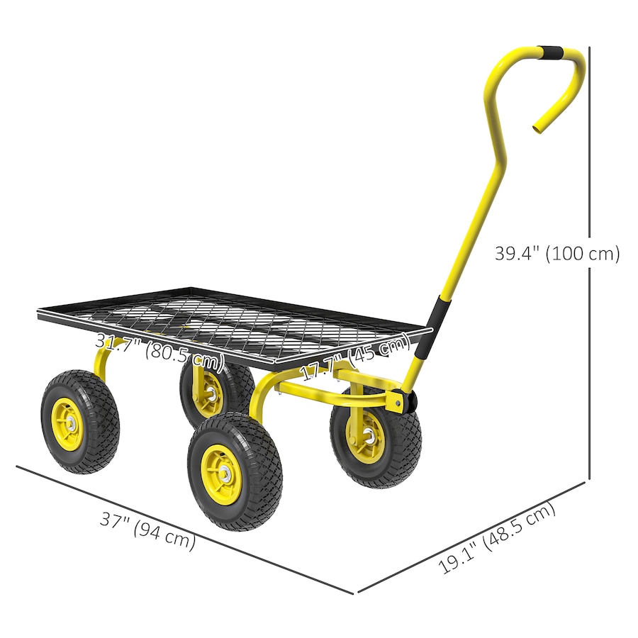 Image 929367_ALTMORE2.jpg, Product 929-367 / Price $104.99, Outsunny Heavy Duty Garden Wagon Cart, 330 lbs Capacity, Yellow from Outsunny on TSC.ca's Home & Garden department