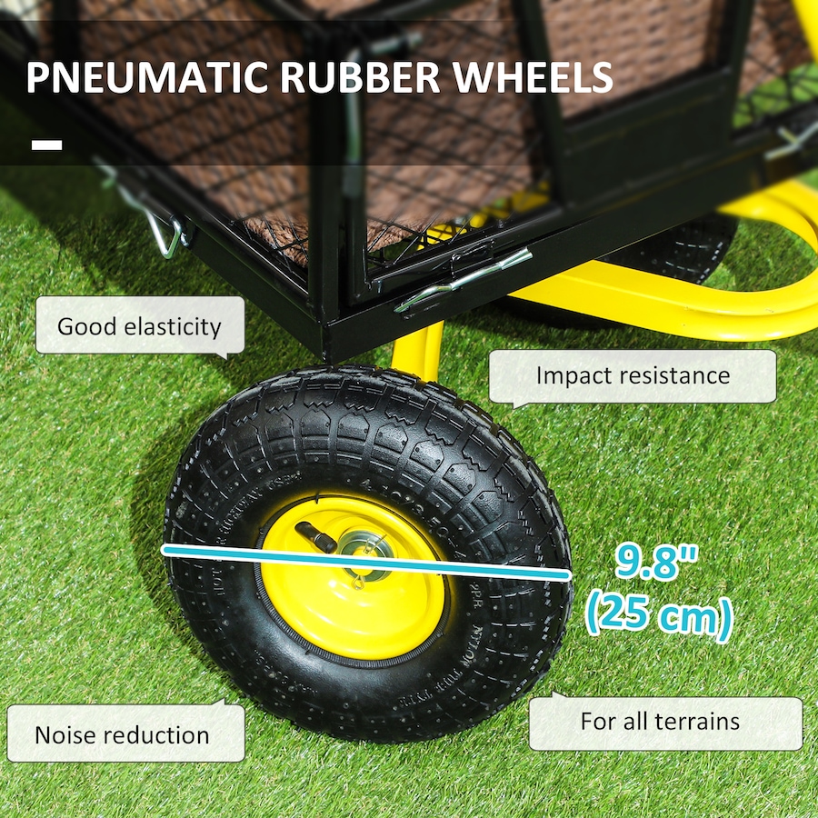 Image 929371_ALTMORE3.jpg, Product 929-371 / Price $134.50, Outsunny Garden Cart with Removable Sides to Convert into Flatbed, 10" Wheels from Outsunny on TSC.ca's Home & Garden department