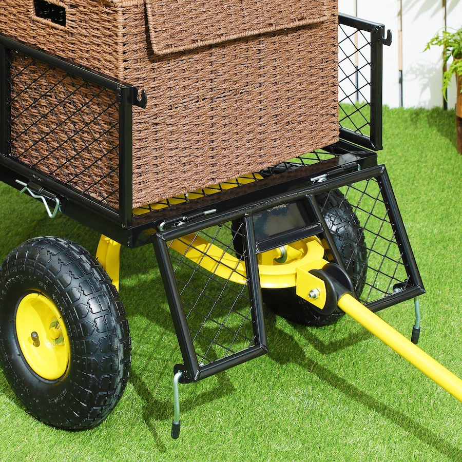 Image 929371_ALTMORE8.jpg, Product 929-371 / Price $134.50, Outsunny Garden Cart with Removable Sides to Convert into Flatbed, 10" Wheels from Outsunny on TSC.ca's Home & Garden department