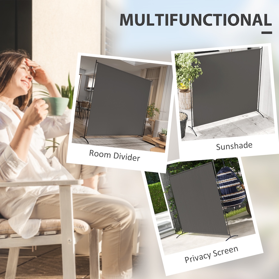 Image 929388_ALTMORE3.jpg, Product 929-388 / Price $54.99, Outsunny Single Panel Privacy Screen, UV30+ Room Divider, Dark Grey from Outsunny on TSC.ca's Home & Garden department
