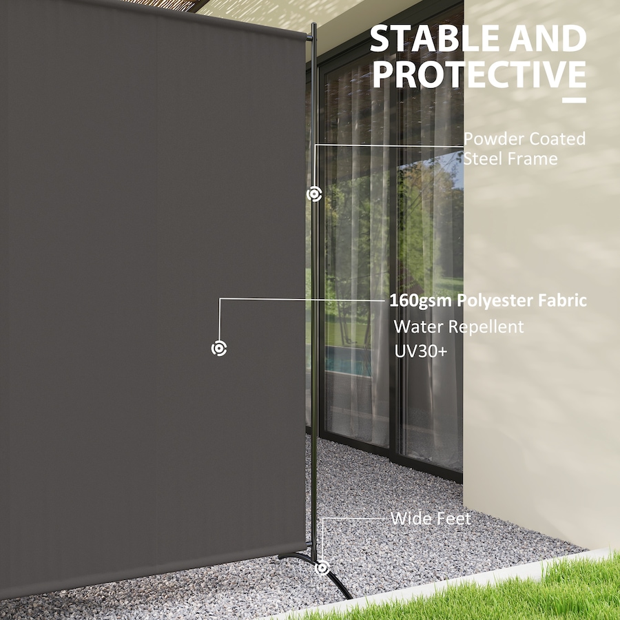 Image 929388_ALTMORE4.jpg, Product 929-388 / Price $54.99, Outsunny Single Panel Privacy Screen, UV30+ Room Divider, Dark Grey from Outsunny on TSC.ca's Home & Garden department