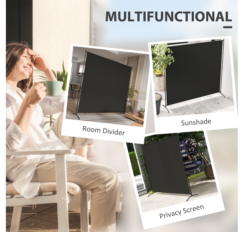 Image 929390_ALTMORE3.jpg, Product 929-390 / Price $49.99, Outsunny Single Panel Privacy Screen, UV30+ Room Divider, Black from Outsunny on TSC.ca's Home & Garden department