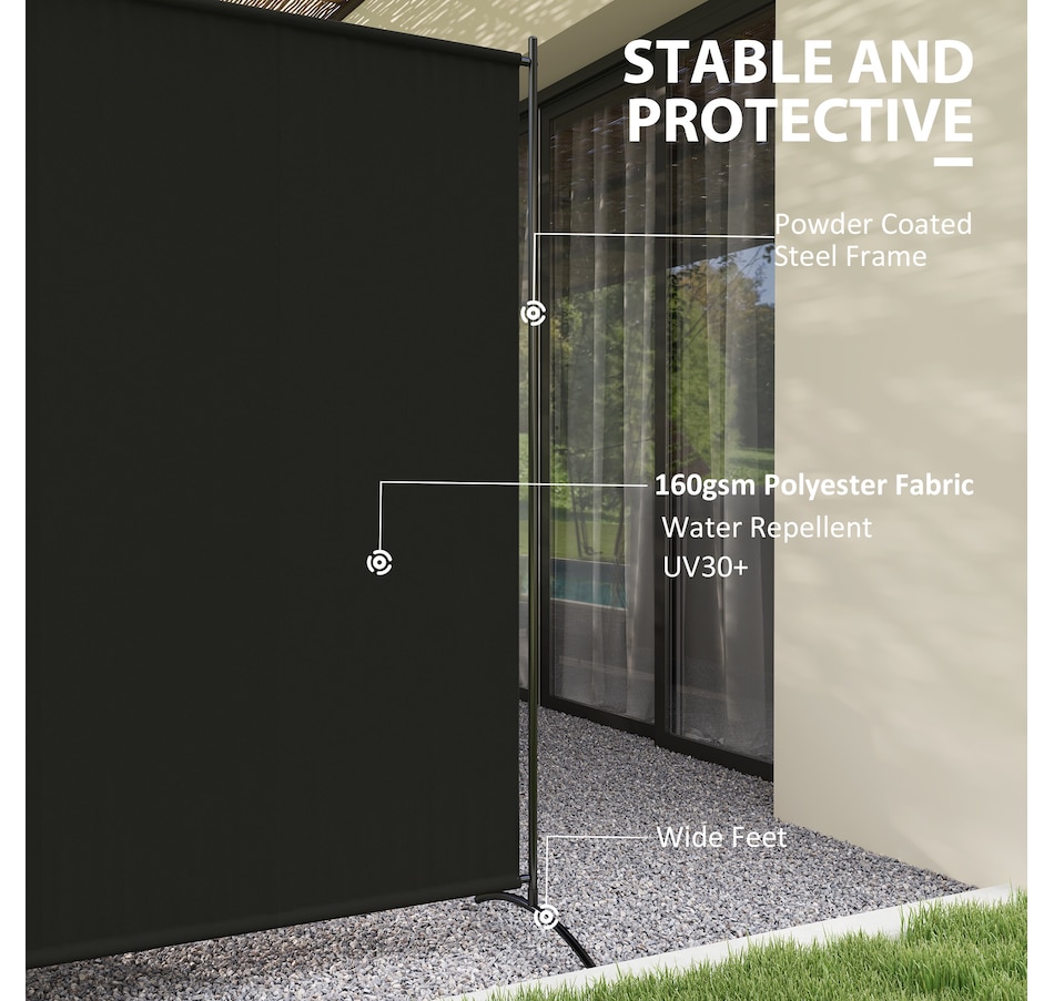 Image 929390_ALTMORE4.jpg, Product 929-390 / Price $49.99, Outsunny Single Panel Privacy Screen, UV30+ Room Divider, Black from Outsunny on TSC.ca's Home & Garden department