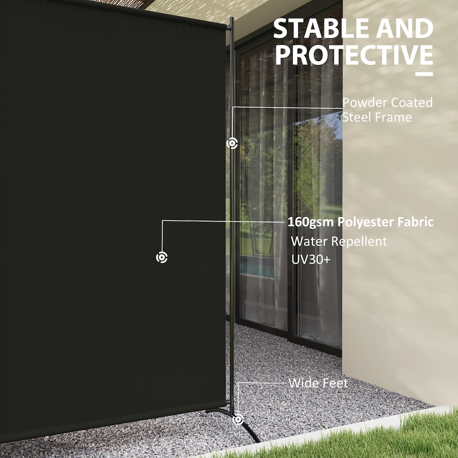 Image 929390_ALTMORE4.jpg, Product 929-390 / Price $56.99, Outsunny Single Panel Privacy Screen, UV30+ Room Divider, Black from Outsunny on TSC.ca's Home & Garden department