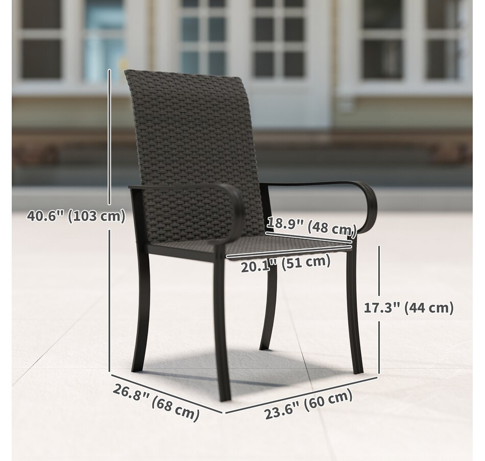 Image 929391_ALTMORE2.jpg, Product 929-391 / Price $134.99, Outsunny 2 Piece Patio Dining Chairs, PE Rattan Outdoor Chairs, Black from Outsunny on TSC.ca's Home & Garden department