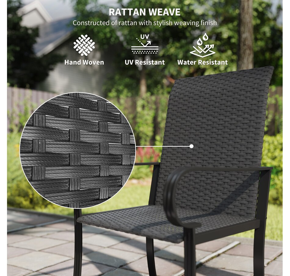 Image 929391_ALTMORE3.jpg, Product 929-391 / Price $134.99, Outsunny 2 Piece Patio Dining Chairs, PE Rattan Outdoor Chairs, Black from Outsunny on TSC.ca's Home & Garden department