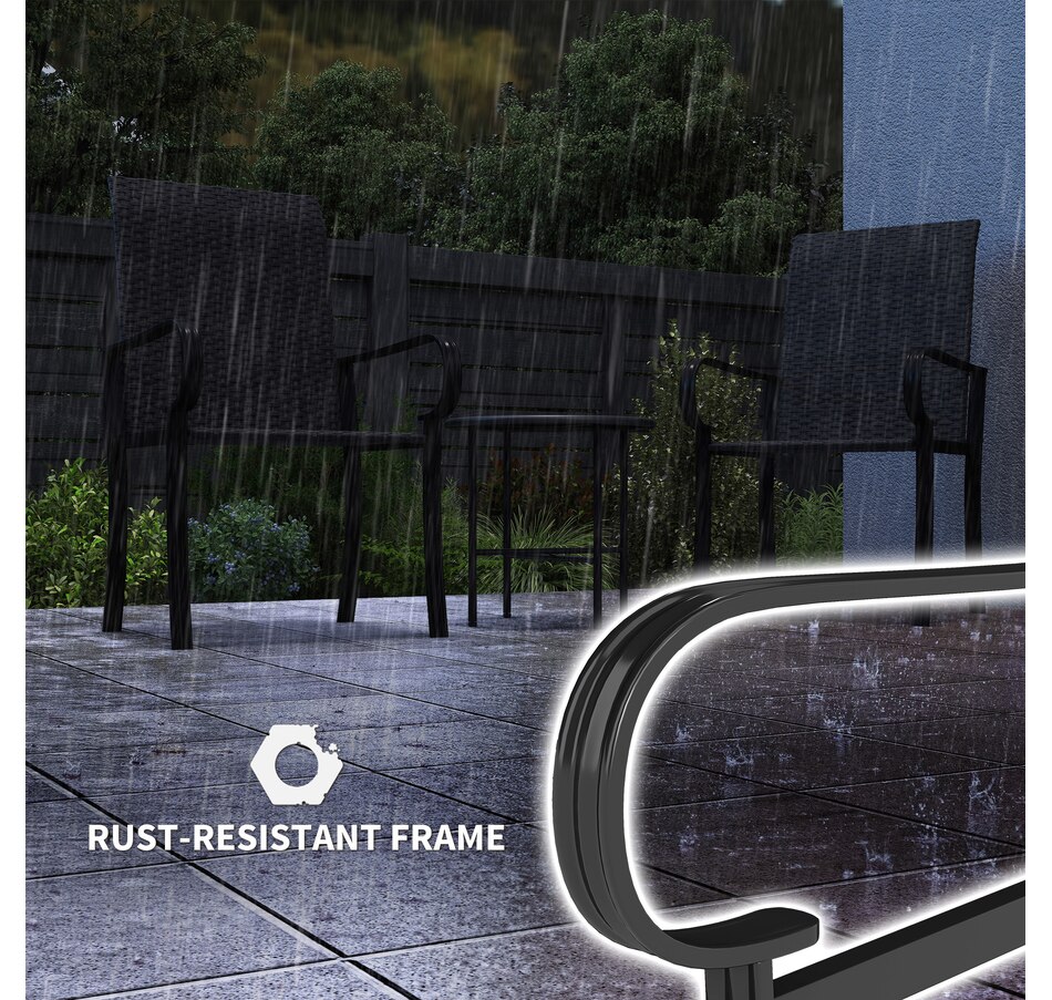 Image 929391_ALTMORE5.jpg, Product 929-391 / Price $134.99, Outsunny 2 Piece Patio Dining Chairs, PE Rattan Outdoor Chairs, Black from Outsunny on TSC.ca's Home & Garden department