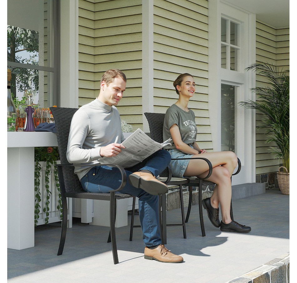 Image 929391_ALTMORE6.jpg, Product 929-391 / Price $134.99, Outsunny 2 Piece Patio Dining Chairs, PE Rattan Outdoor Chairs, Black from Outsunny on TSC.ca's Home & Garden department