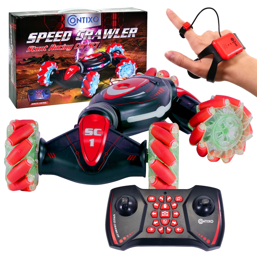 Image 929396.jpg, Product 929-396 / Price $55.99, Contixo SC1 All-Terrain RC Stunt Car – Gesture Control 4WD Remote Control Crawler with 360° Spins, Lights & Music from Contixo on TSC.ca's Toys & Hobbies department