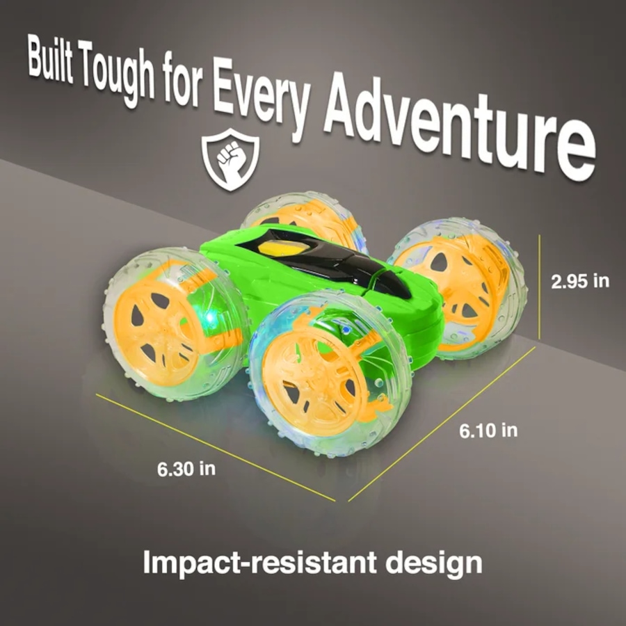 Image 929397_ALTMORE4.jpg, Product 929-397 / Price $41.99, Contixo SC3 RC Stunt Car 4WD – Double-Sided Remote Control Car with 360° Spins, LED Light Wheels & Rechargeable Battery from Contixo on TSC.ca's Toys & Hobbies department
