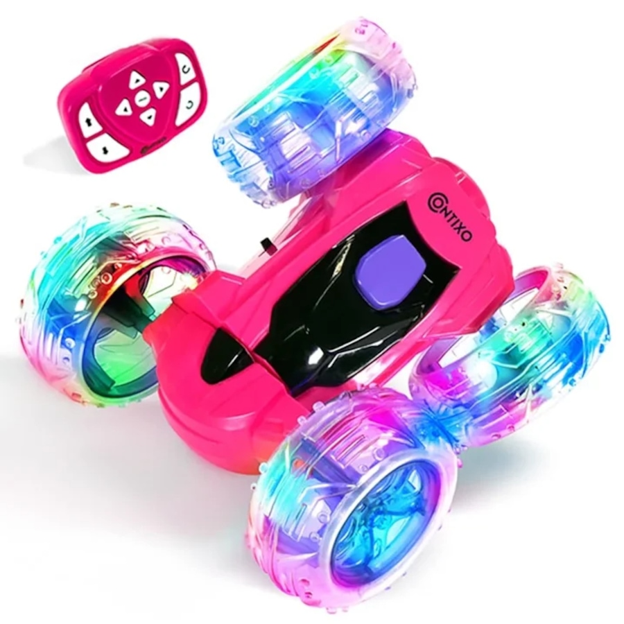 Image 929398.jpg, Product 929-398 / Price $41.99, Contixo SC3 RC Stunt Car 4WD – Double-Sided Remote Control Car with 360° Spins, LED Light Wheels & Rechargeable Battery from Contixo on TSC.ca's Toys & Hobbies department