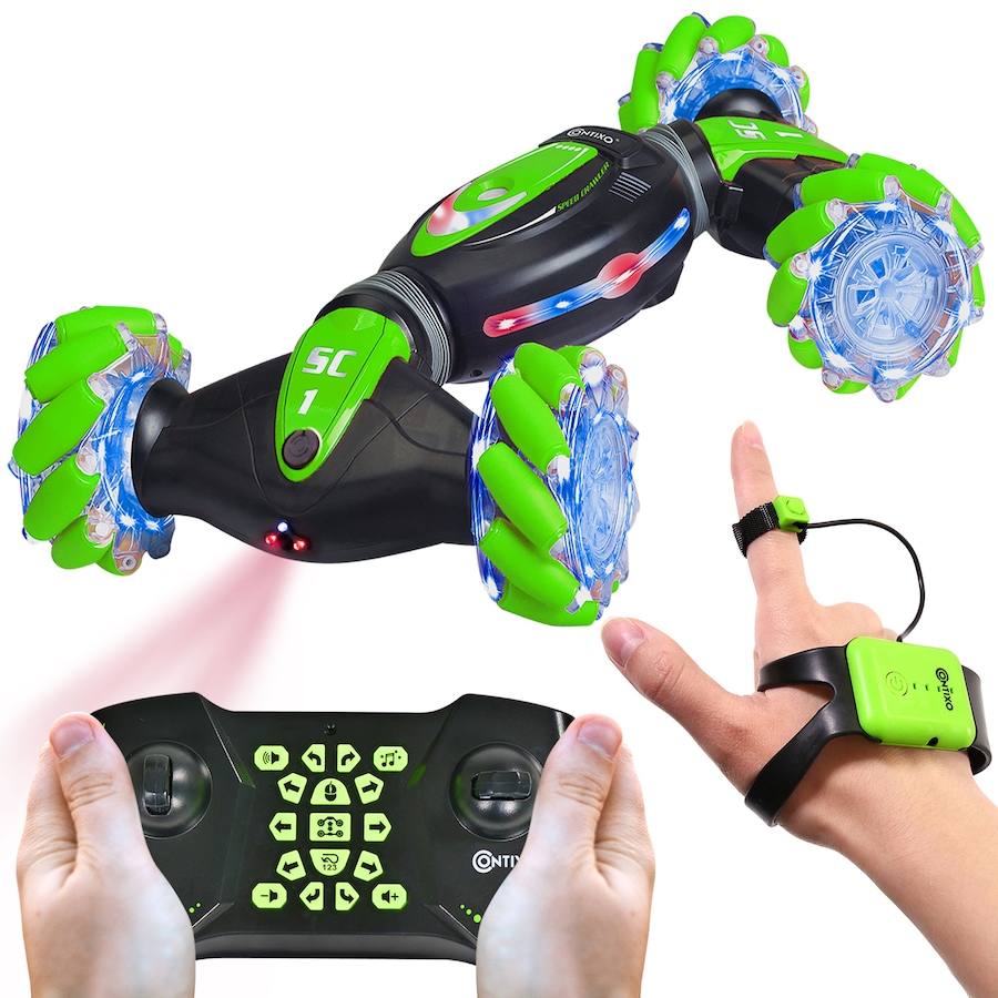 Image 929400.jpg, Product 929-400 / Price $54.47, Contixo SC1 All-Terrain RC Stunt Car – Gesture Control 4WD Remote Control Crawler with 360° Spins, Lights & Music from Contixo on TSC.ca's Toys & Hobbies department
