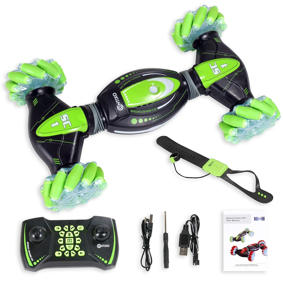 Image 929400_ALTMORE7.jpg, Product 929-400 / Price $54.47, Contixo SC1 All-Terrain RC Stunt Car – Gesture Control 4WD Remote Control Crawler with 360° Spins, Lights & Music from Contixo on TSC.ca's Toys & Hobbies department