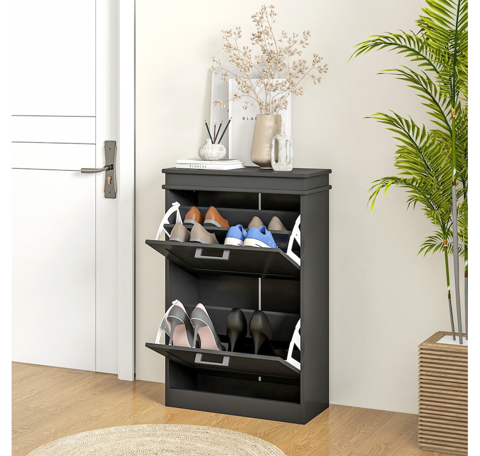 Image 929405_ALTMORE16.jpg, Product 929-405 / Price $99.99 - $139.99, HOMCOM Narrow Shoe Cabinet for Entryway with Flip Drawers Adjustable Shelf from HOMCOM on TSC.ca's Home & Garden department
