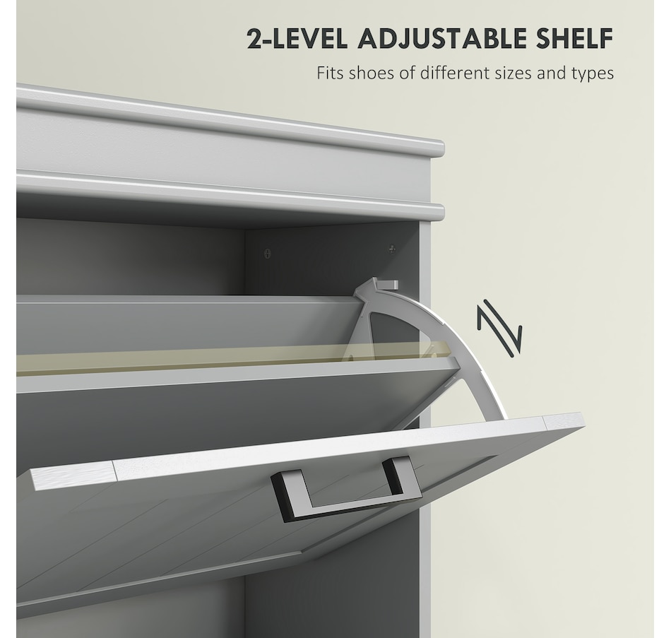 Image 929405_ALTMORE60.jpg, Product 929-405 / Price $99.99 - $139.99, HOMCOM Narrow Shoe Cabinet for Entryway with Flip Drawers Adjustable Shelf from HOMCOM on TSC.ca's Home & Garden department