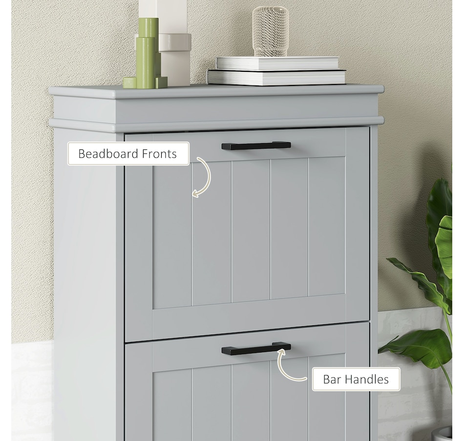 Image 929405_ALTMORE70.jpg, Product 929-405 / Price $99.99 - $139.99, HOMCOM Narrow Shoe Cabinet for Entryway with Flip Drawers Adjustable Shelf from HOMCOM on TSC.ca's Home & Garden department