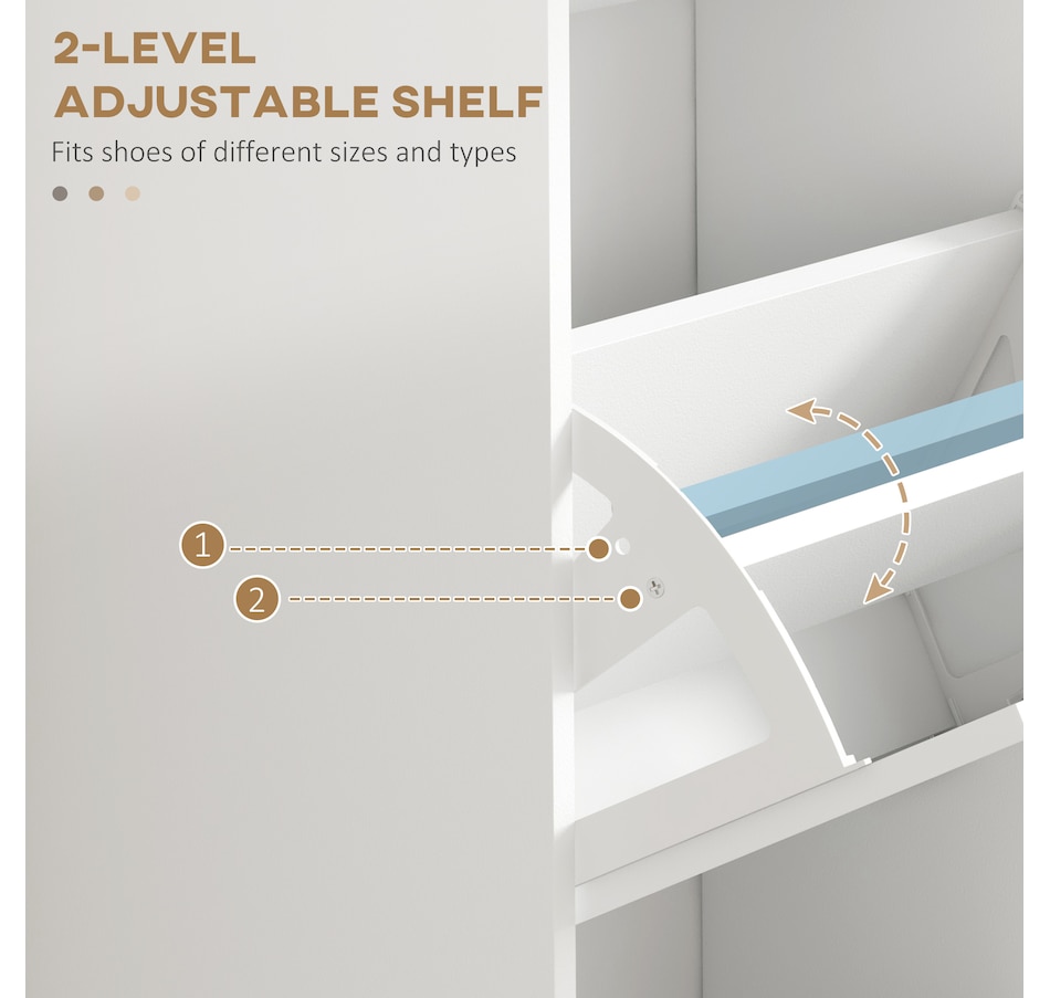 Image 929405_ALTMORE76.jpg, Product 929-405 / Price $99.99 - $139.99, HOMCOM Narrow Shoe Cabinet for Entryway with Flip Drawers Adjustable Shelf from HOMCOM on TSC.ca's Home & Garden department