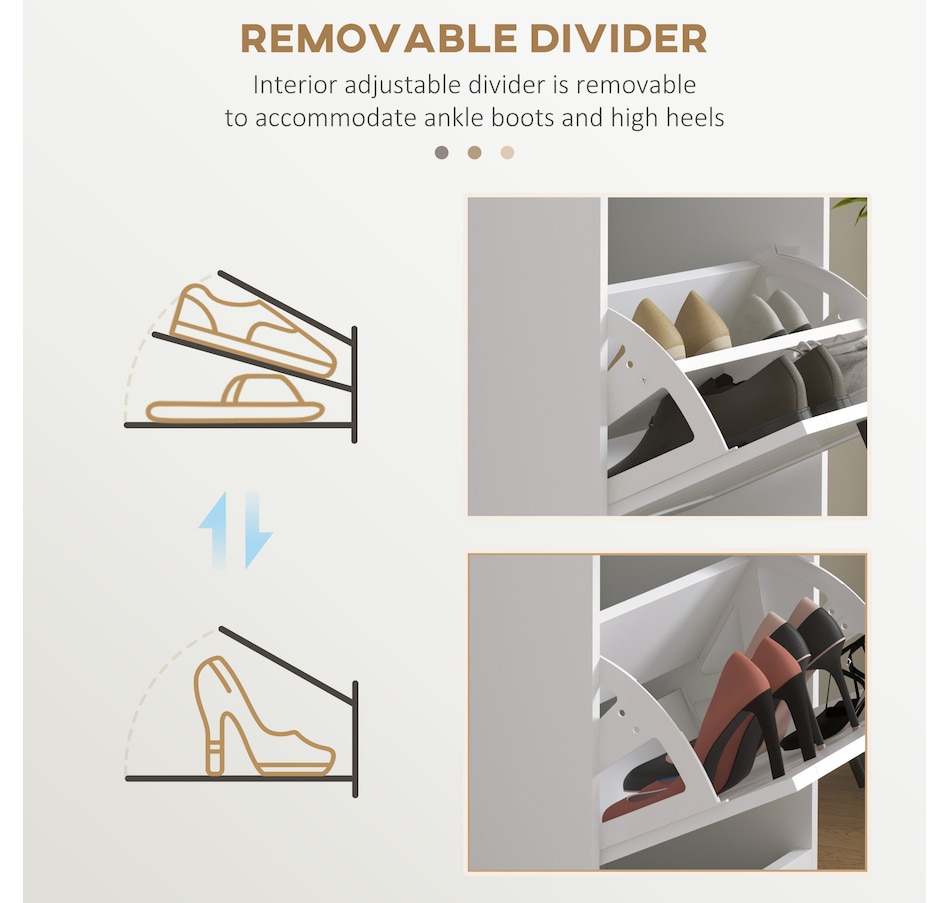 Image 929405_ALTMORE77.jpg, Product 929-405 / Price $99.99 - $139.99, HOMCOM Narrow Shoe Cabinet for Entryway with Flip Drawers Adjustable Shelf from HOMCOM on TSC.ca's Home & Garden department