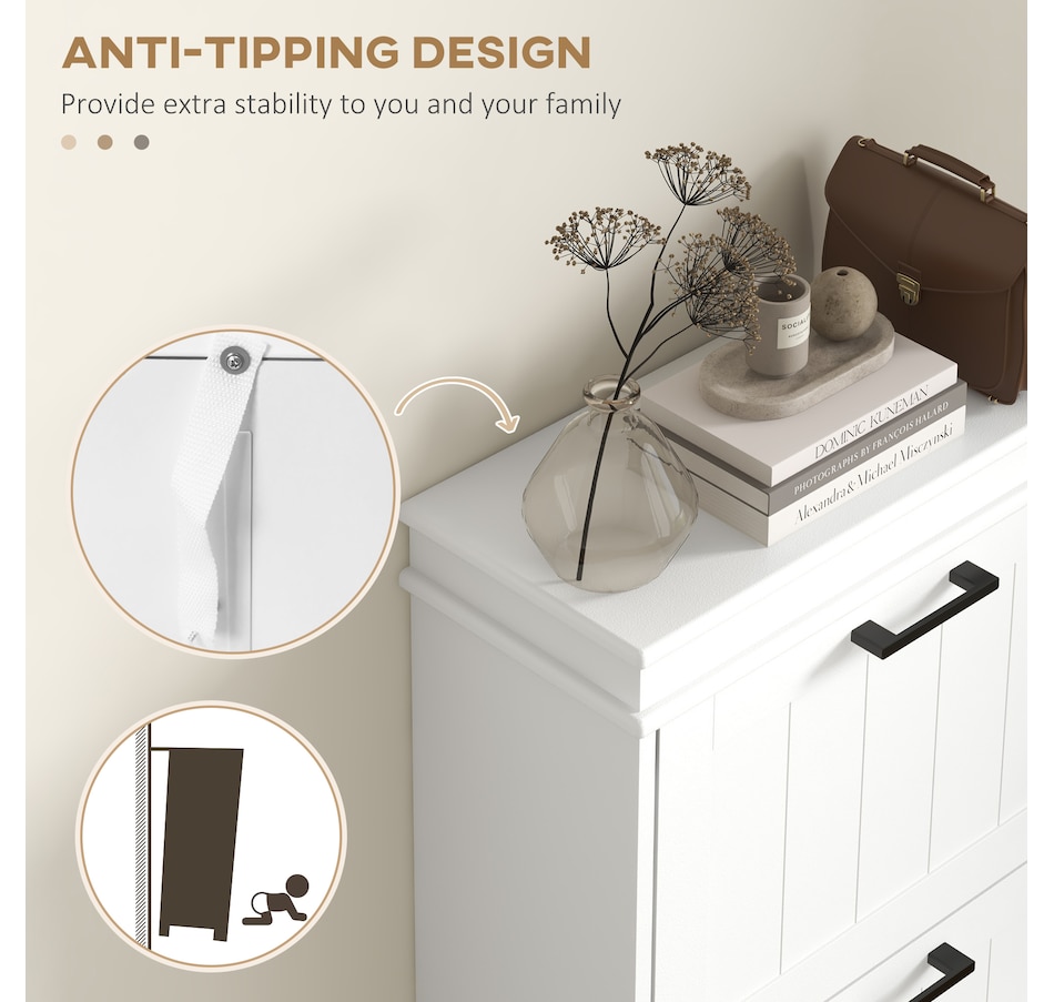 Image 929405_ALTMORE78.jpg, Product 929-405 / Price $99.99 - $139.99, HOMCOM Narrow Shoe Cabinet for Entryway with Flip Drawers Adjustable Shelf from HOMCOM on TSC.ca's Home & Garden department